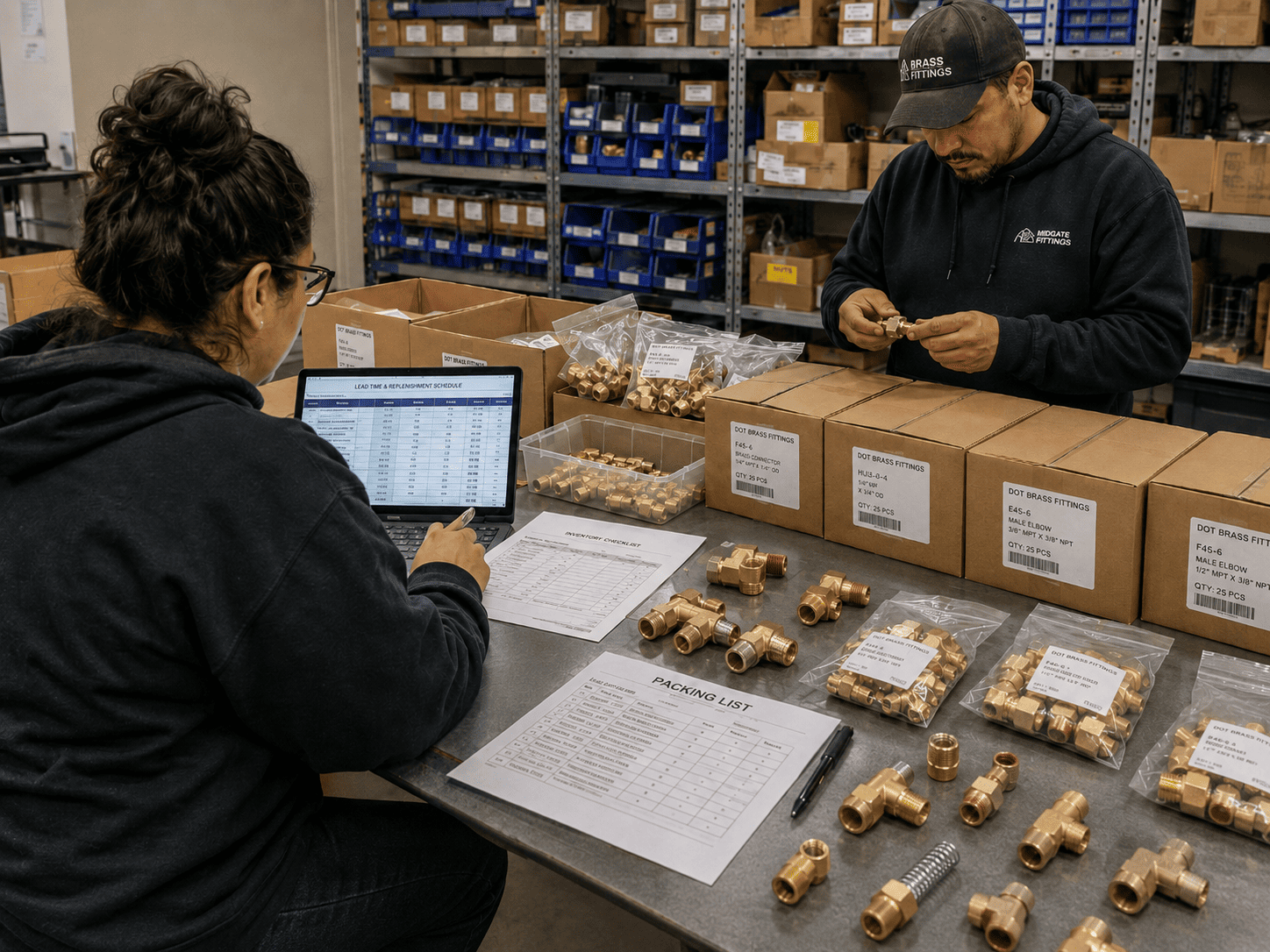 DOT brass fitting suppliers delivery inventory and MOQ support